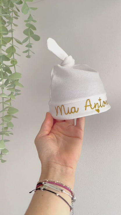 Bonnet de naissance en coton